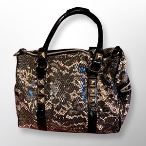 Betsey Johnson Sequin Lace Print Handbag